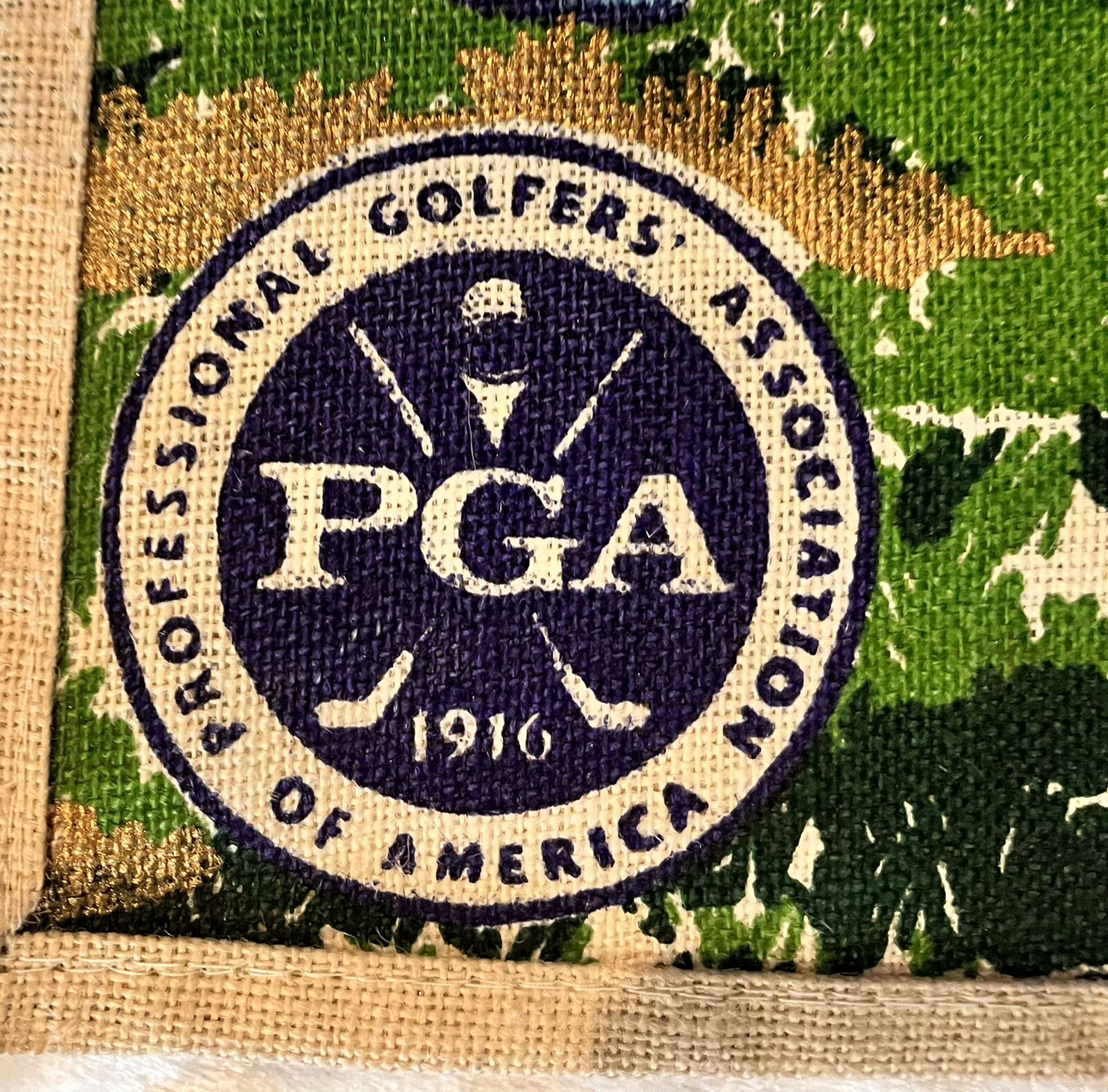 PGA Professional Golfers Association of America Burlap Tote Bag