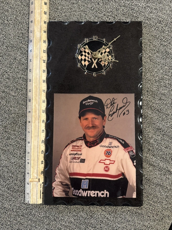 Reloj de pared de madera vintage Dale Earnhardt #3 hombre cueva garaje RCR Goodwrench GM Foto 3 de 4