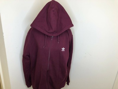 Adidas Mens Jacket Original burgundy hoodie Size XL | eBay