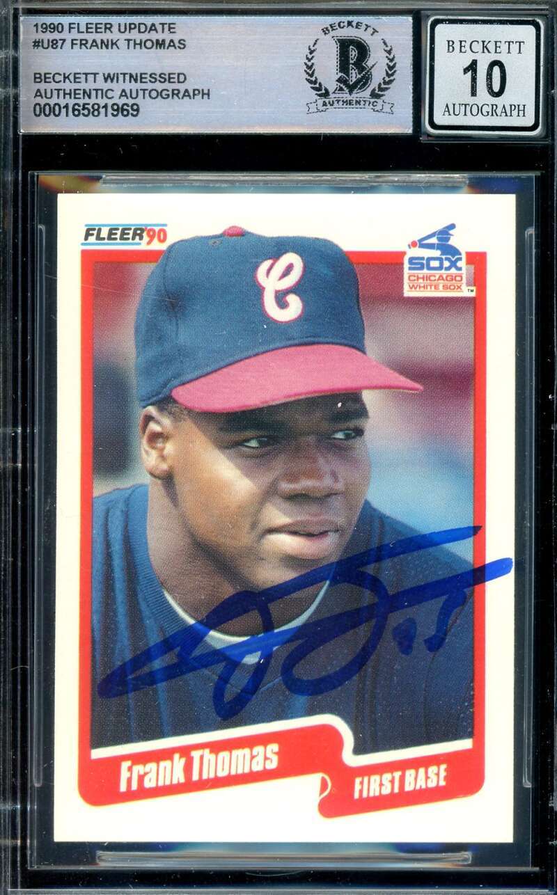 Frank Thomas Gem Mint 10 Beckett BAS Signed 1990 Fleer Update Rookie Autographed