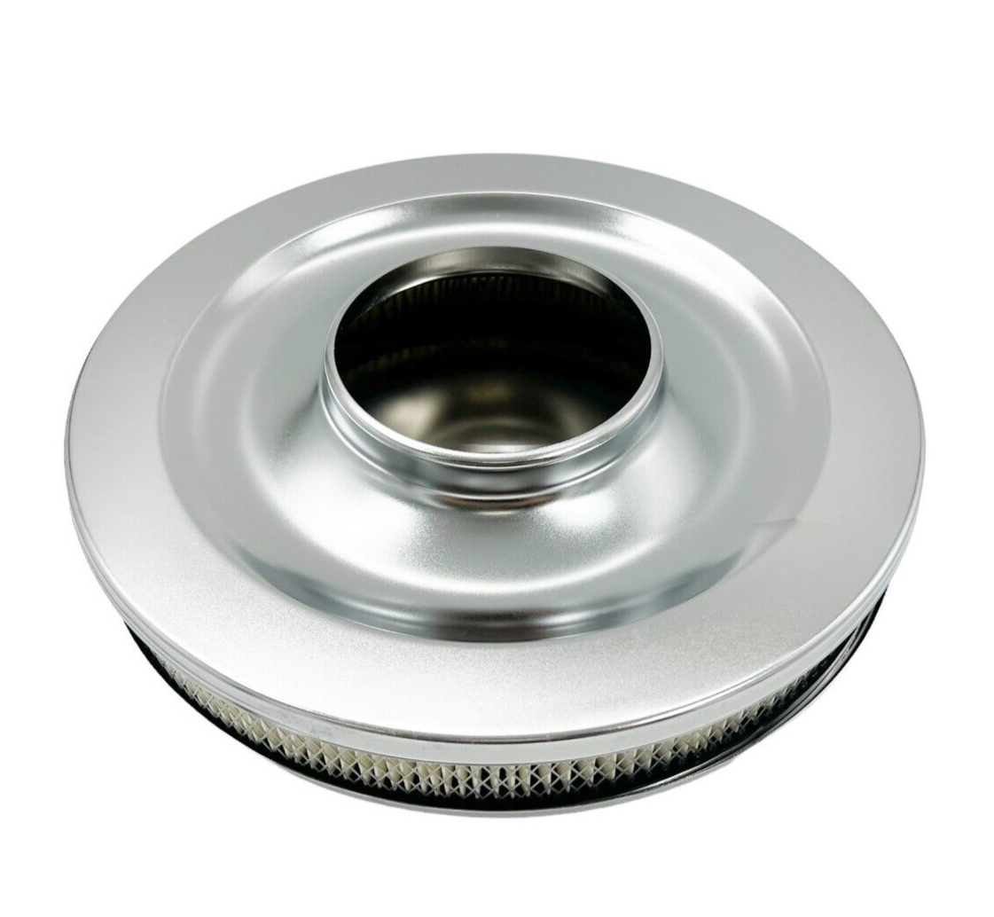 Chrome 14" x 2" Round Air Cleaner Wing Nut w/ 51/8" Neck Holley