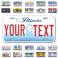 Custom state License Plates with personalized text Car 12x6- Moto 7x4 - Bike 6x3
