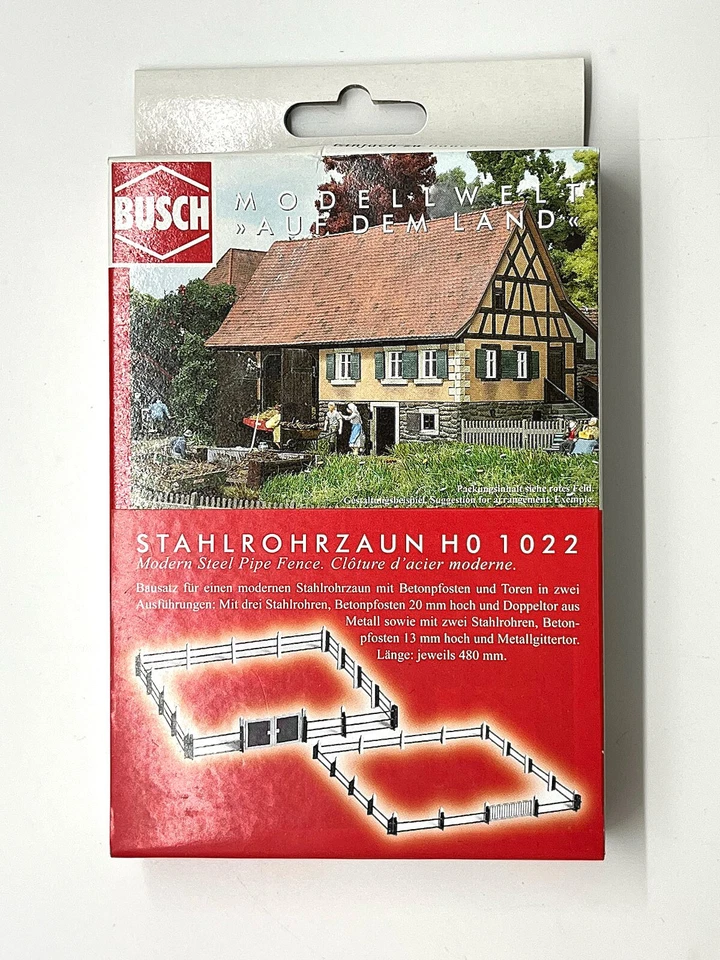 Moderner Stahlrohrzaun 480mm HO/OO Spur Busch 1022 - Bild 4 von 4