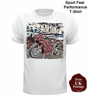 T-Shirt Bike Art italienisches Fahrrad, italienisches Ducati Bike on a T-Shirt, inoffiziell 