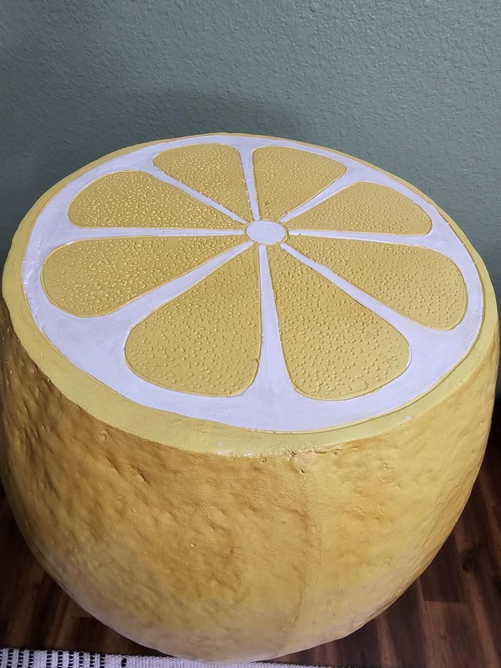 HomeGoods Lemon Stool TikTok Side Table Brand New Flat Top Ships Now eBay