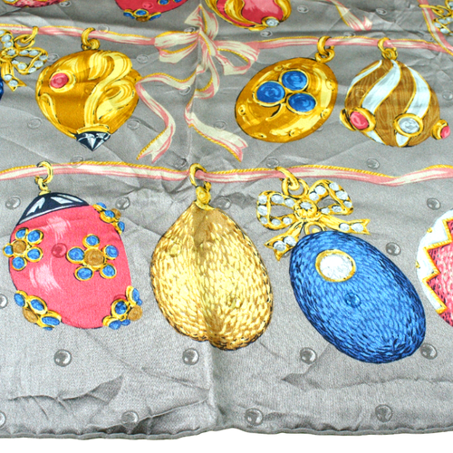 Authentic Nina Ricci Paris "Jewelry" Women's Vintage Luxury Large Silk Scarf 34" - Picture 7 of 14