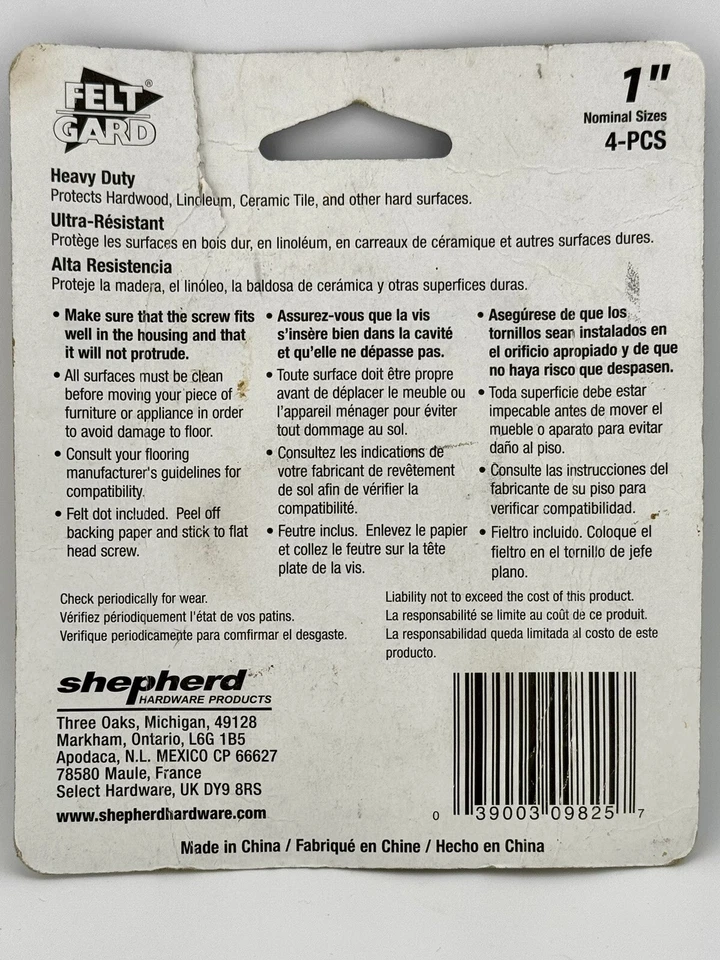 2 Packs Shepherd 9825M Beige Round Heavy Duty Felt Furniture Pads : 4 Per Pk NEW - Image 3 of 3