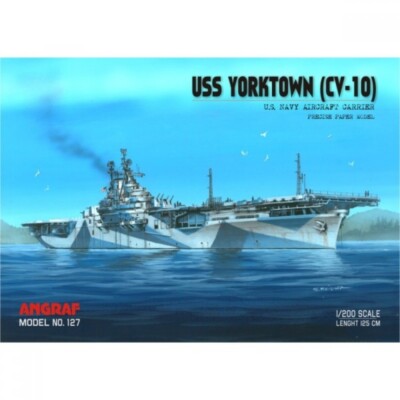 USS Yorktown (CV-10) Card Paper Cut Out Model Kit Answer - Angraf 1:200