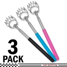 3 Pack Metal Back Scratcher Back Extendable Massager Bear Claw Telescopic New