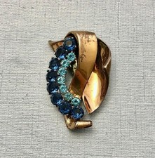 1950s Vermeil Rhinestone Shoe Clip SBR36 