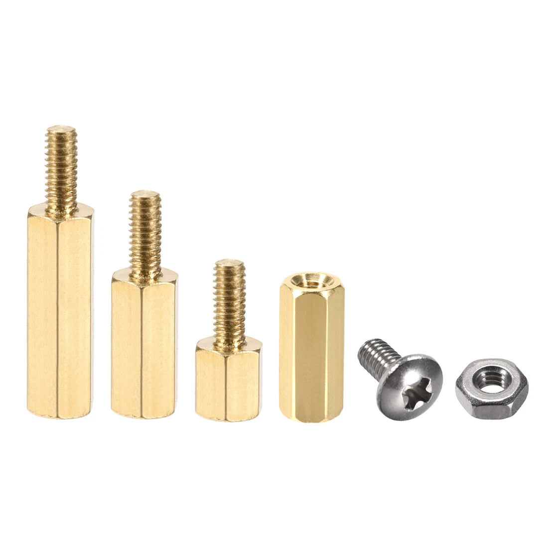 M2.5 Male Female Hex Brass Spacer Standoff Screw Nut Kit 40pcs