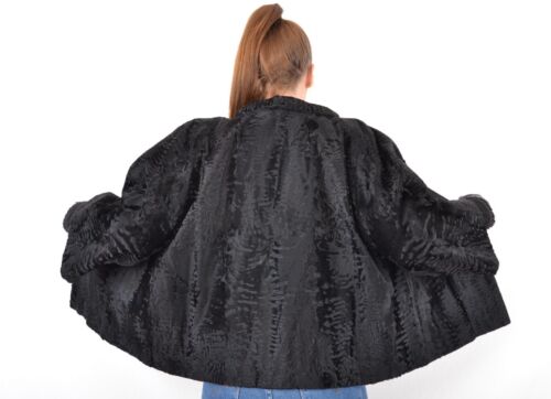 US1594 REAL BROADTAIL PERSIAN LAMB FUR JACKET RANCH PERSIAN LAMB SIZE XL - Picture 2 of 22