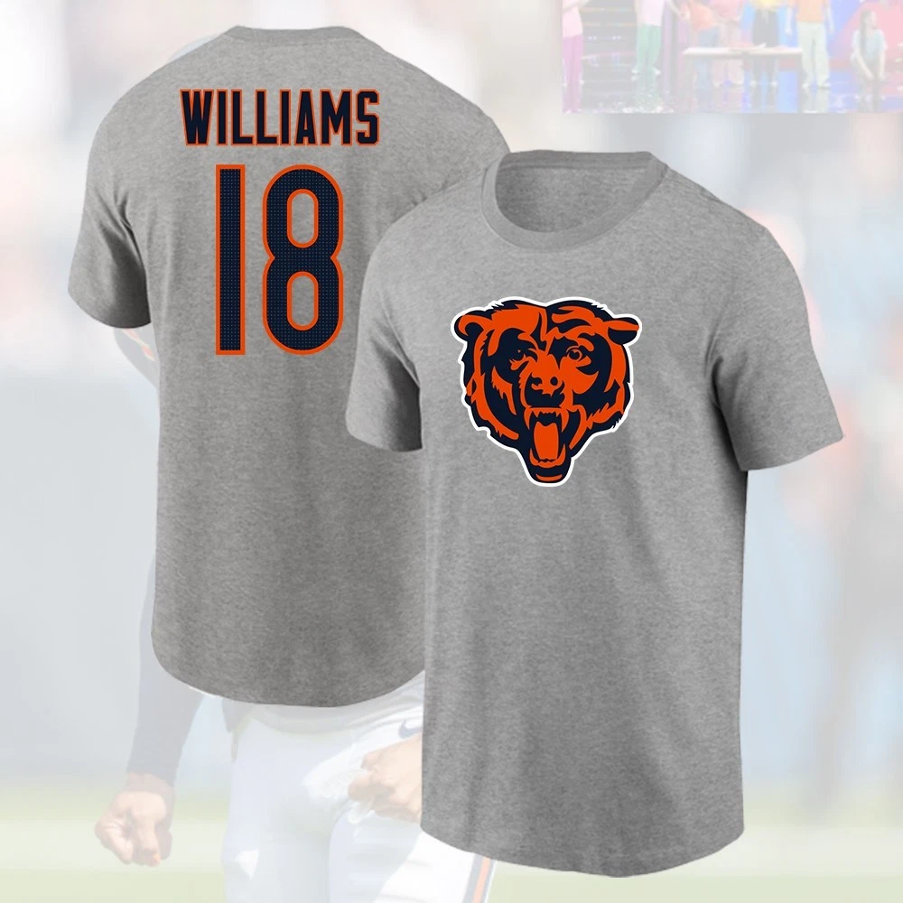 Caleb Williams #18 Chicago Bears Double Sided T-Shirt Fan Logo