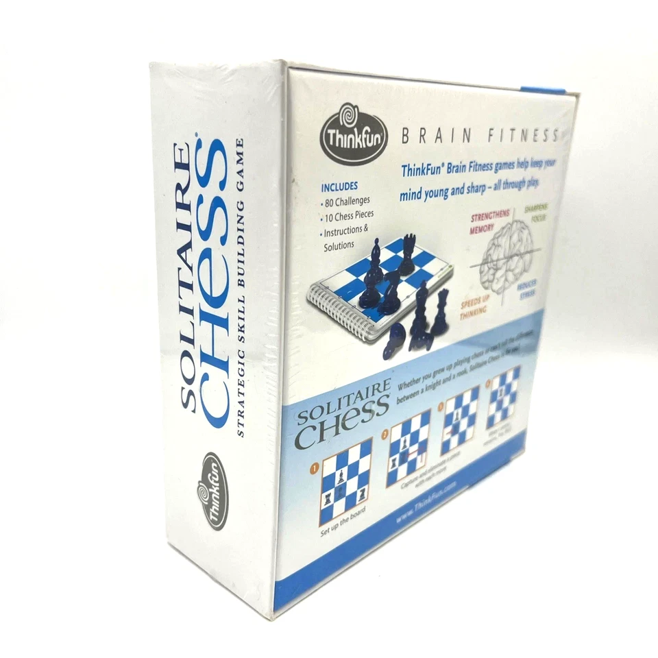Thinkfun Brain Fitness Solitaire Chess 80 Challenges Strategic Skill Game SEALED - Image 4 of 4