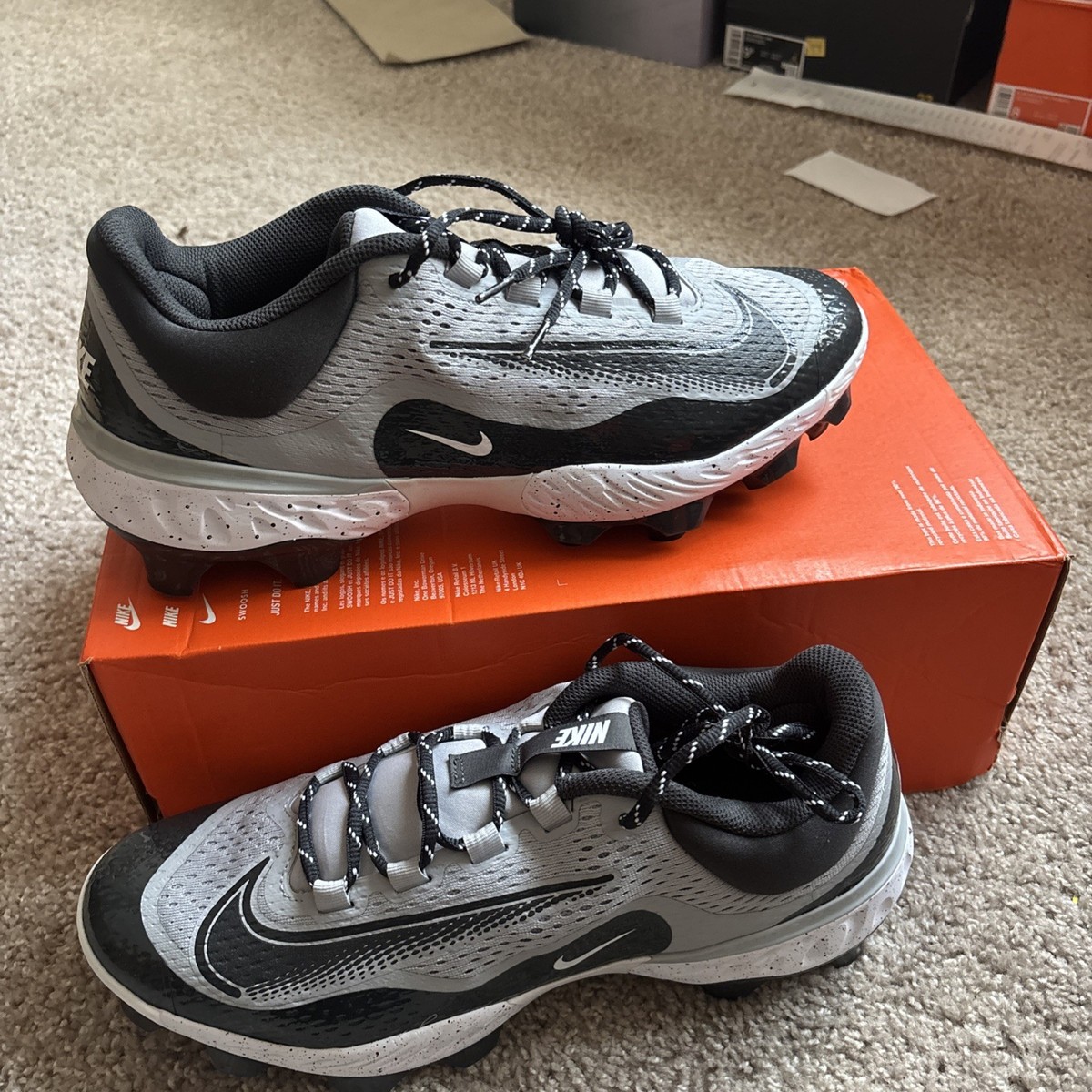 Nike Alpha Huarache Elite 4 Low MCS Smoke Grey FD6221-002 Men’s Size 15 NEW Nike Alpha Huarache Elite 4 Low - Black Cleat | Hibbett main image 4