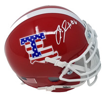 Boston Scott Signed Louisiana Tech Bulldogs American Flag Mini Helmet PSA 495