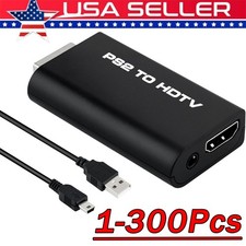 PS2 to HDMI Video Converter Adapter with 3.5mm Audio Output for HDTV Monitor Lot