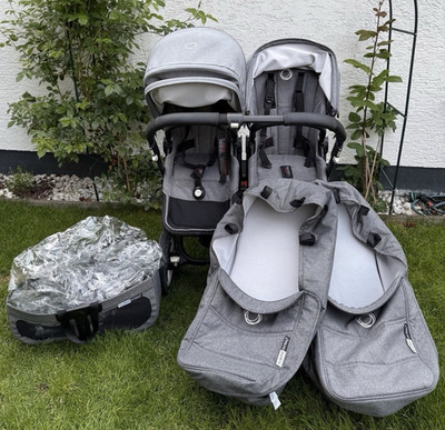 Bugaboo Zwillingskinderwagen Kombi & Sportwagen grau Bugaboo Donkey 2