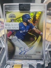 2025 TOPPS CHROME BLACK STEWARD BERROA #CBA-SB RC GOLD AUTO 17/50 BLUE JAYS
