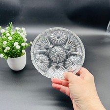 Vintage Cut Crystal Glass Pinwheel Starburst Round Bowl 5.75"