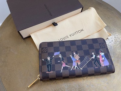 New NWB Louis Vuitton Paris Zippy Wallet limited Damier Ebene Illutre zip around