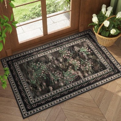 2x3 Rug Abstract Vintage Indoor Door Mat Machine Washable Small Area Rug Non-...