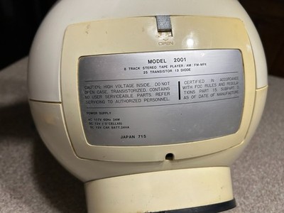 Vintage Weltron 2001 Space Ball 8 Track Player AM/FM Radio Space