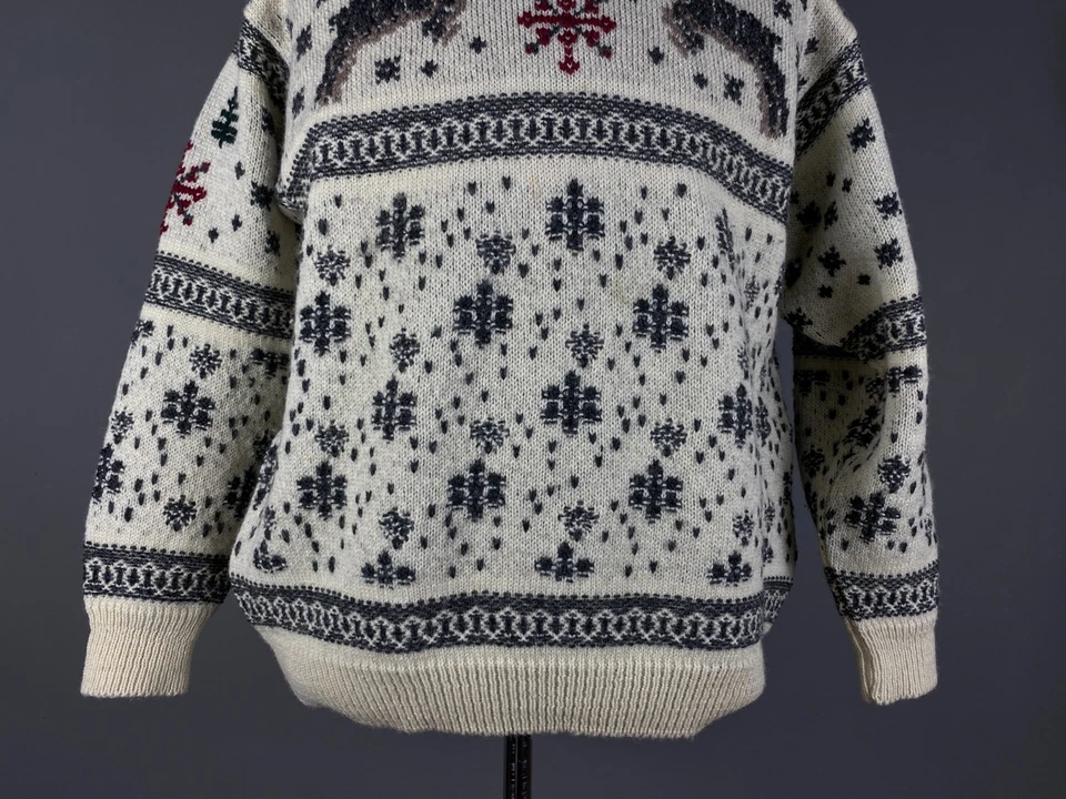 Devold Olmes Carreti Norway Vintage Xmas Sweater Ski Knitted Size L - Image 3 of 4