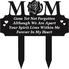 Metal Memorial Grave Markers for Mom Grave Rose Decorations for Cemetery Loss of