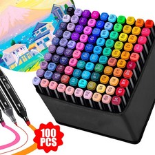 100 Farbe Marker Set Pen Twin Tip Graffiti Pens Fettige Für DIY Graffiti NEU