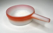Vintage Ovenware Made in USA Dish With Handle White And Orange Trim
