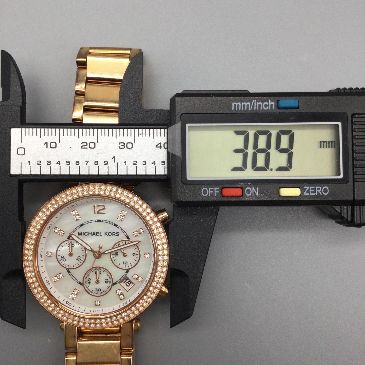 Michael Kors Womens Watch 39mm Rose Gold Tone Chronograph MK-5491