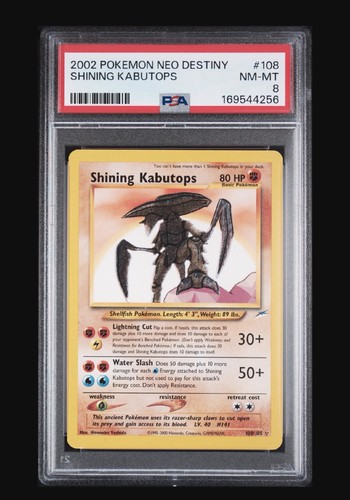 Shining Kabutops (Unlimited) graded PSA 8 for sale on eBay