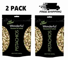 Wonderful Pistachios, In-Shell Roasted & Salted Nuts, 16 Ounce Bag (Pack of 2)