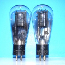 Type CX-381 Cunningham radio audio amplifier vacuum 2 tubes valves Globe 281 81