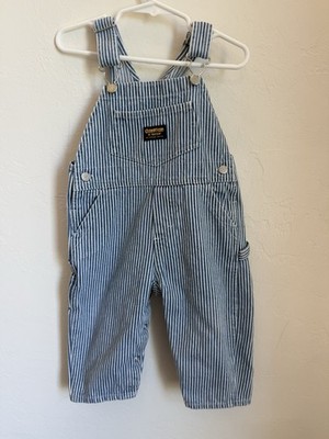 Oshkosh B Gosh Blue/white  Train Conductor  Overalls Size 18 Months