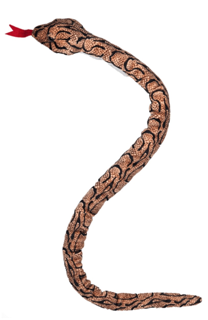 Коричневая плюшевая игрушка в виде змеи с черным рисунком - от Ganz 35 2990₽