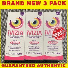 IVIZIA Sterile Lubricant Eye Drops for Dry Eyes, 0.33 fl oz 10ml, EX2027 3PK