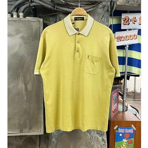 Yves Saint Laurent Pocket Collar Short Sleeve T-shirt Lemon 100 #csz3814