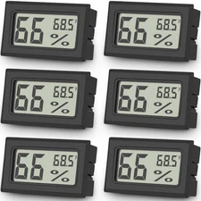6-Pack Mini Digital Thermometer Hygrometer, Indoor Humidity Monitor,