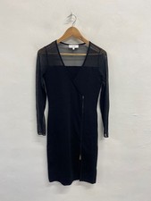 Fabulous Reiss Valencia Midi Dress Uk 10 Black mesh zip JW519