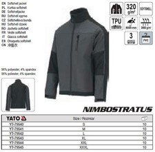Yato Softshell Jacke Dunkel-Grau-Schwarz Gr. S-XXXL Freie Auswahl