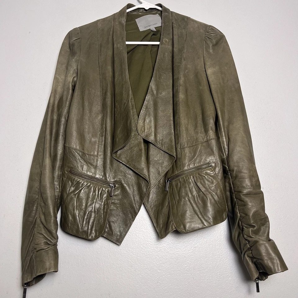 Classiques Entier Women's 100% Leather Jacket Green Sz XS Soft Lightweight - Image 2 of 4