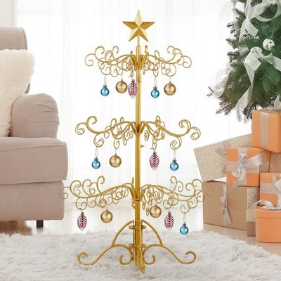 3 Ft Wrought Iron Metal Star Tree Topper Ornament Display Rack Indoor Xmas Decor