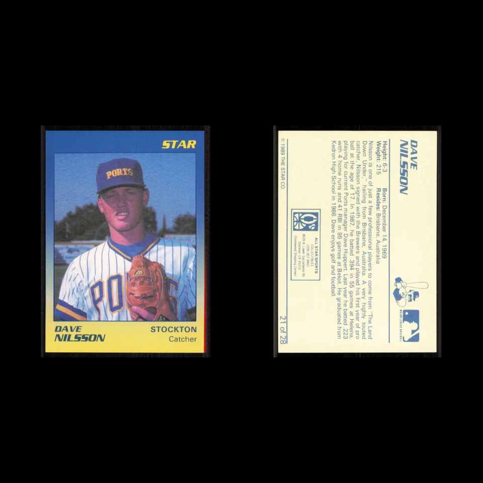 Dave Nilsson #21 1989 Star Minor League Stockton Ports Baseball Card MLB NM - Image 3 of 3