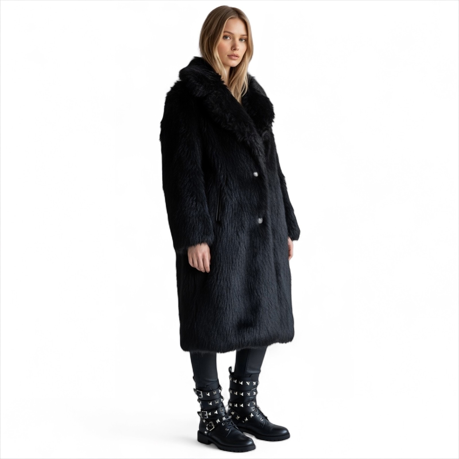 UGG ESME LONG SHEARLING BLACK WARMTH COAT OUTERWEAR WOMEN'S SIZE M MSRP $2295