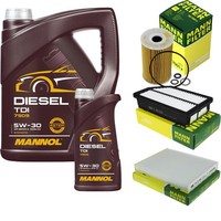 Mann Inspektionspaket 6L Mannol Diesel TDI 5W-30 FüR KIA Soul II 1.6 Crdi 136