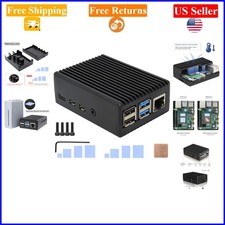Black Aluminum Heavy-Duty Case with Heatsink for Raspberry Pi 4