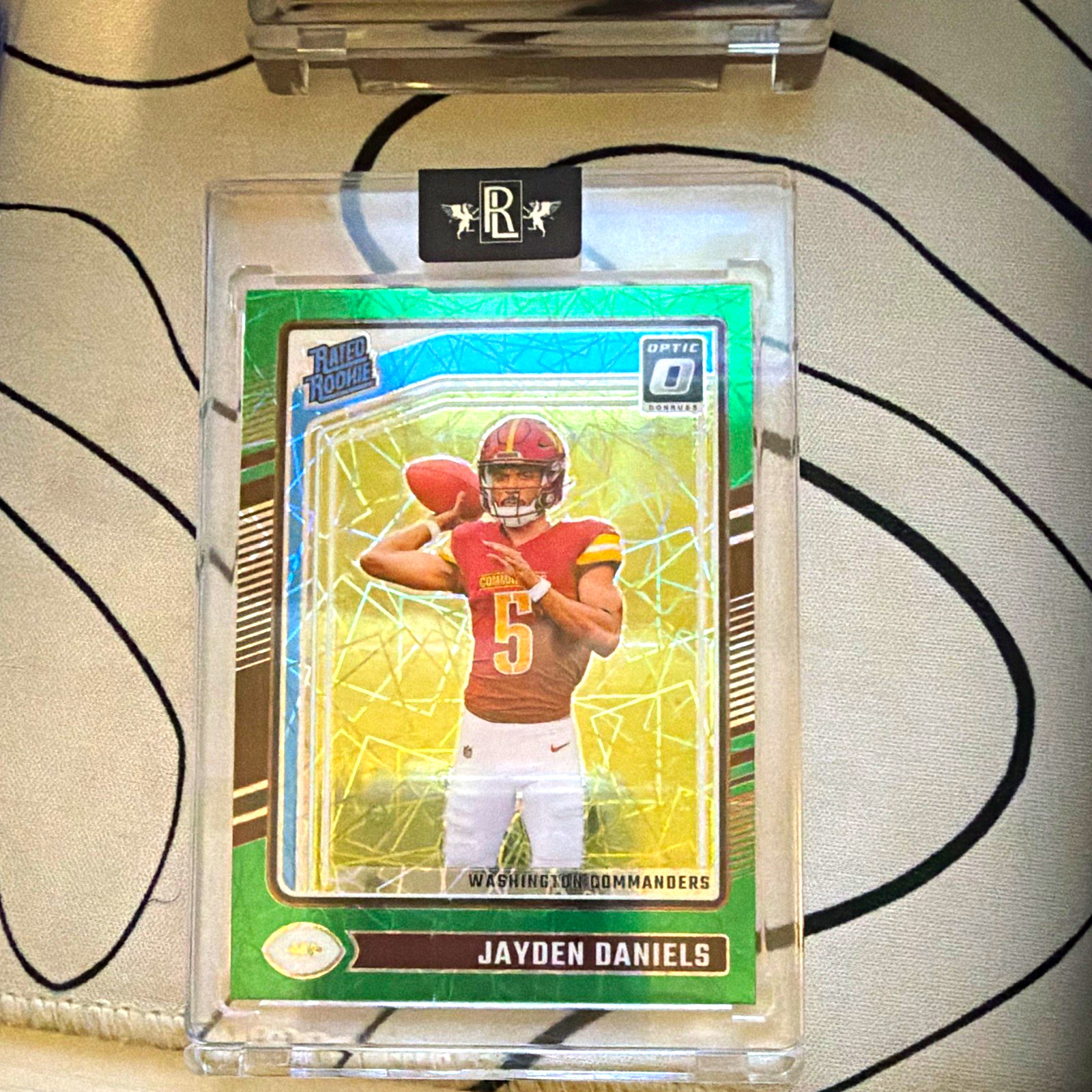 Panini 2024 Donruss Optic Rated Rookie Jayden Daniels #248 Green Hyper Prizm