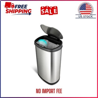 Nine Stars Motion Sensor Automatic Kitchen Trash Can, 13-Gallon Stainless Steel